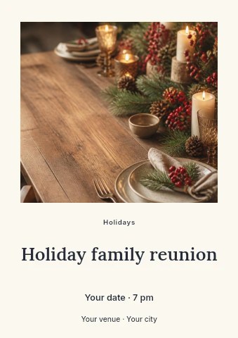 Holiday family reunion flyer template