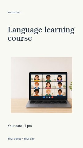 Language learning course instagram story template