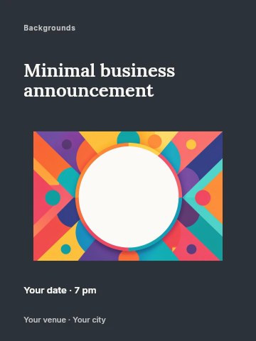 Minimal business announcement poster template poster template