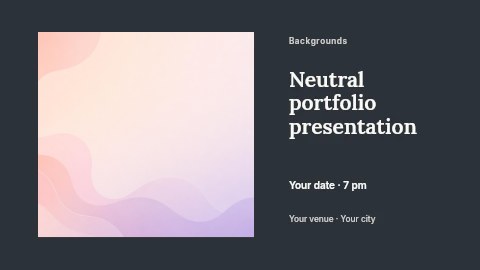 Soft pastel gradient abstract background in Neutral portfolio presentation banner template