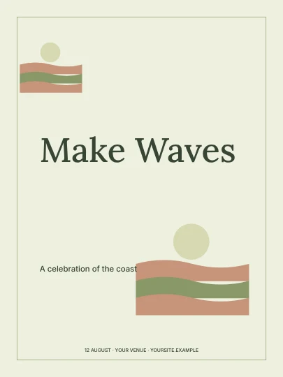 Make Waves · Botanical poster template