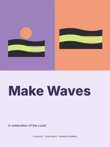 Make Waves · Playful poster template