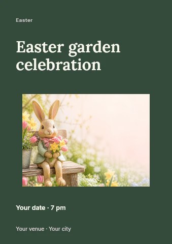 Easter garden celebration flyer template