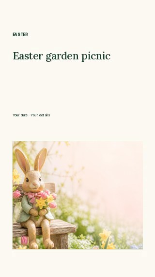 Easter garden picnic · Typographic rhythm instagram story template