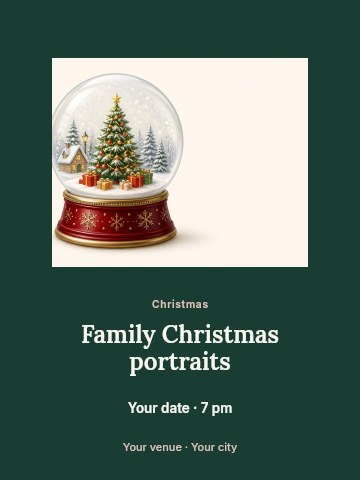 Family Christmas portraits invitation template