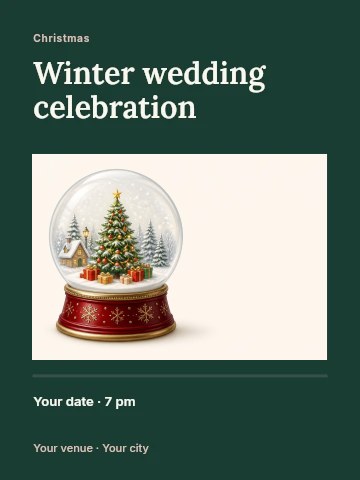Winter wedding celebration poster template