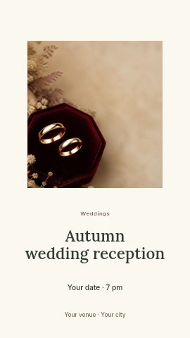 Autumn wedding reception instagram story template