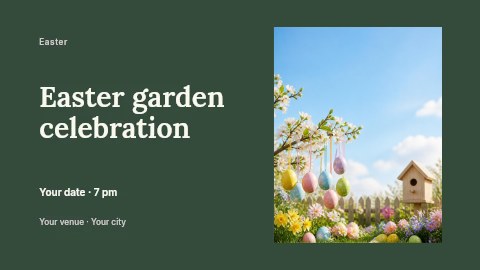 Easter garden celebration banner template