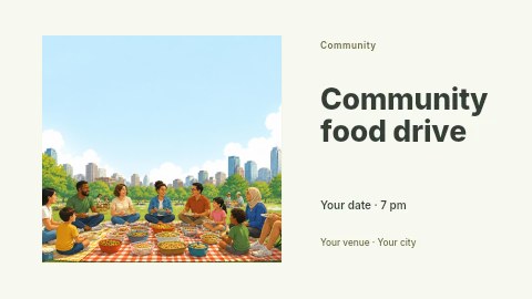 Community food drive banner template