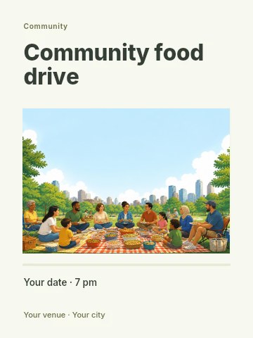 Community food drive invitation template