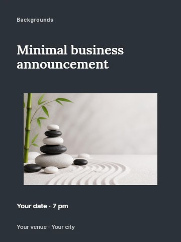 Minimal business announcement poster template