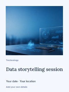 Data storytelling session · Framed serif poster template