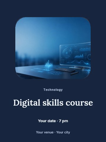 Digital skills course poster template