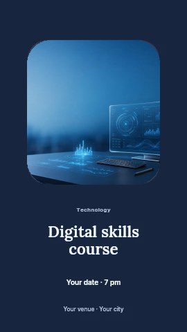 Digital skills course instagram story template