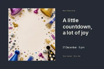 Family New Year’s Eve photo layout postcard template