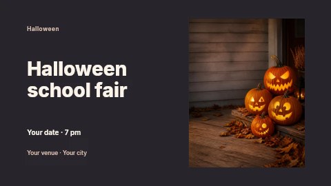 Halloween school fair banner template