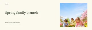 Children Collecting Easter Eggs Outdoors in Spring family brunch · Horizontal photo dialogue