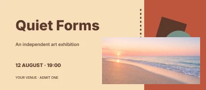 Quiet Forms · Retro event ticket template