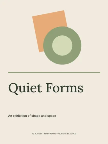 Quiet Forms · Editorial poster template