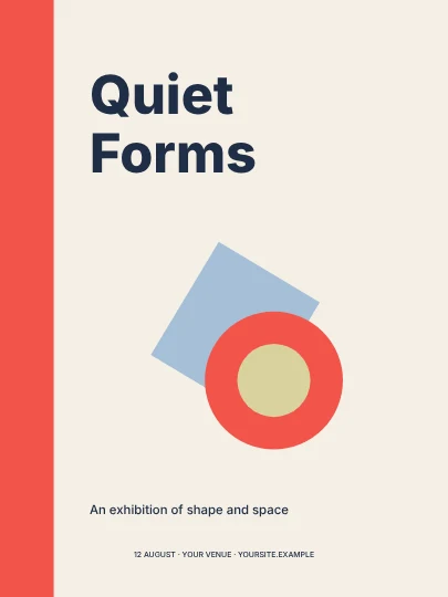 Quiet Forms · Swiss poster template