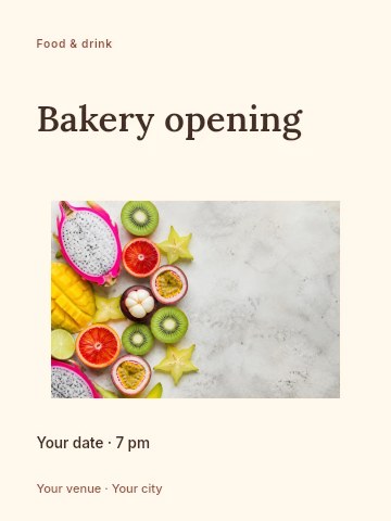 Bakery opening invitation template