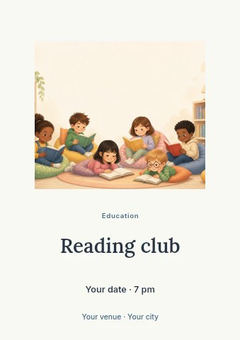 Reading club flyer template