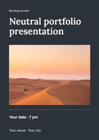 Neutral portfolio presentation flyer template