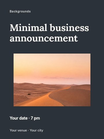 Minimal business announcement invitation template