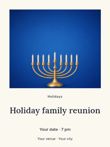 Holiday family reunion poster template