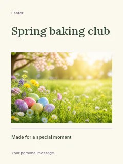 Colorful Easter eggs in spring meadow in Spring baking club · Title & photograph