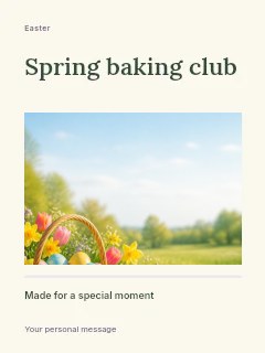 Spring baking club · Title & photograph
