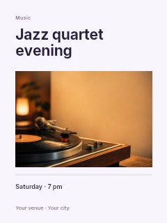 Jazz quartet evening · Split editorial invitation template