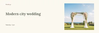Modern city wedding · Horizontal photo dialogue