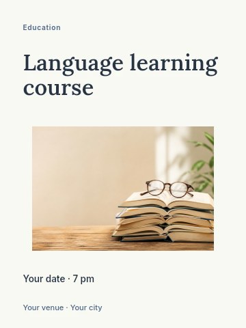 Language learning course invitation template