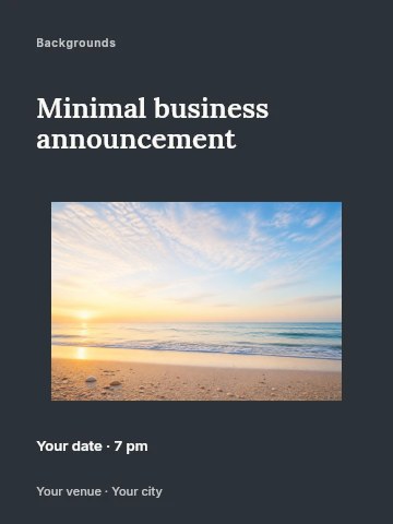 Minimal business announcement poster template