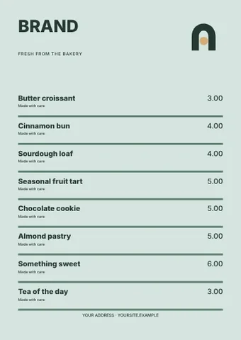 Fresh from the bakery · Column menu template