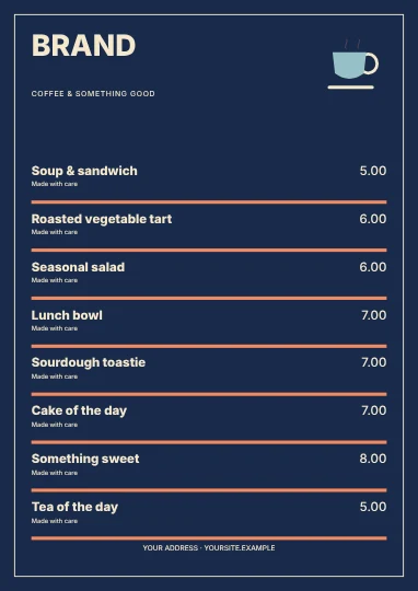 Coffee & something good · Spectrum 3 menu template