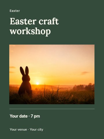 Easter craft workshop invitation template