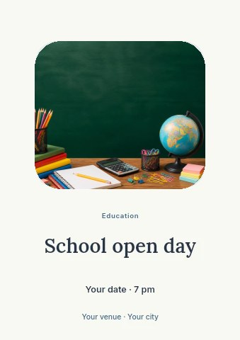 School open day flyer template