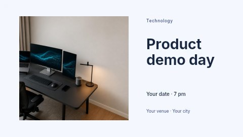 Product demo day banner template