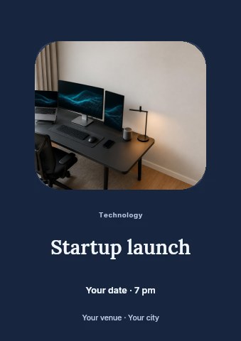 Startup launch flyer template