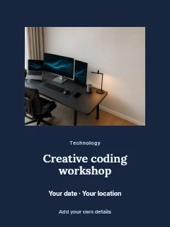 Creative coding workshop poster template · Picture window