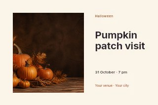 Pumpkin patch visit · Horizontal photo dialogue