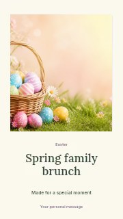 Easter Basket with Painted Eggs in Spring family brunch · Quiet photo gallery