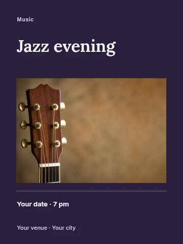Jazz evening poster template