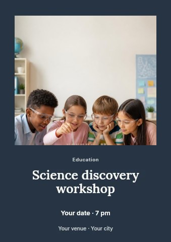 Science discovery workshop flyer template
