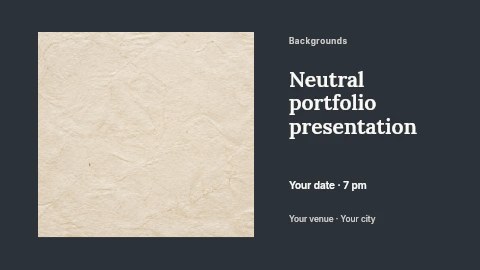 Light cream textured paper background in Neutral portfolio presentation banner template