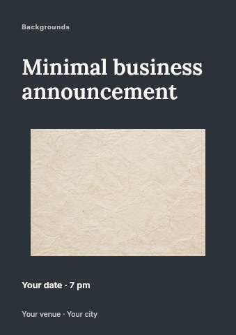 Light cream textured paper background in Minimal business announcement flyer template