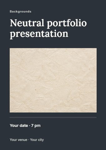 Neutral portfolio presentation flyer template