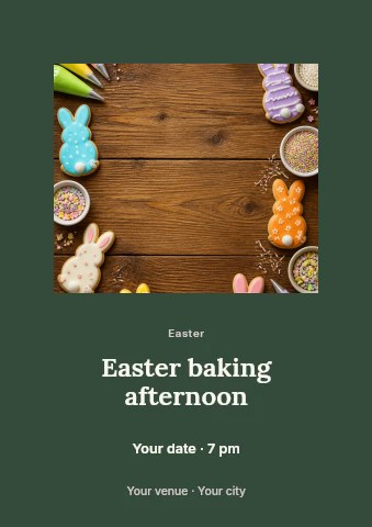 Easter baking afternoon flyer template